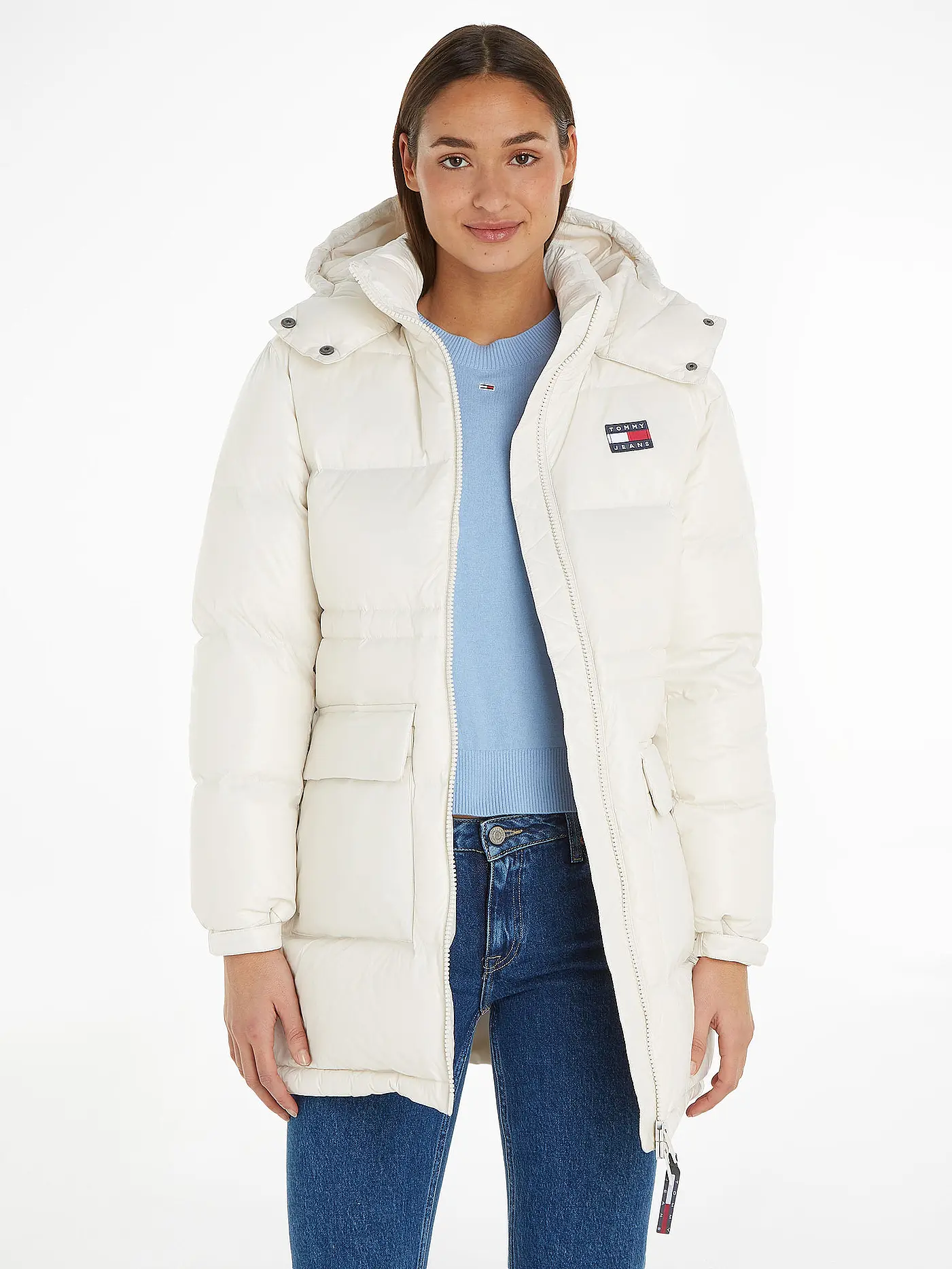 TOMMY JEANS | Daunensteppmantel | creme